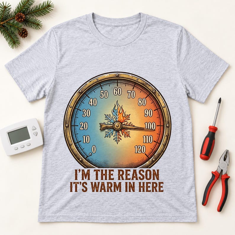 Warm In Here HVAC Christmas shirt — lifestyle photo