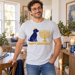 Hanukkah Hound shirt — lifestyle photo