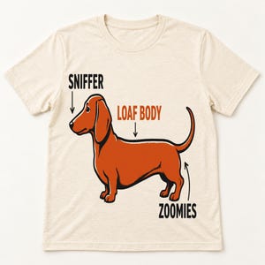 Dachshund Anatomy shirt — flat lay