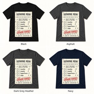 Dopamine Menu shirt — color options