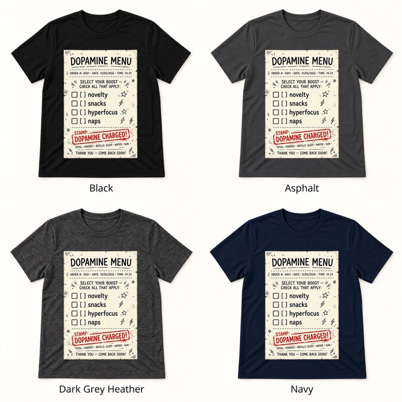 Dopamine Menu shirt — color options