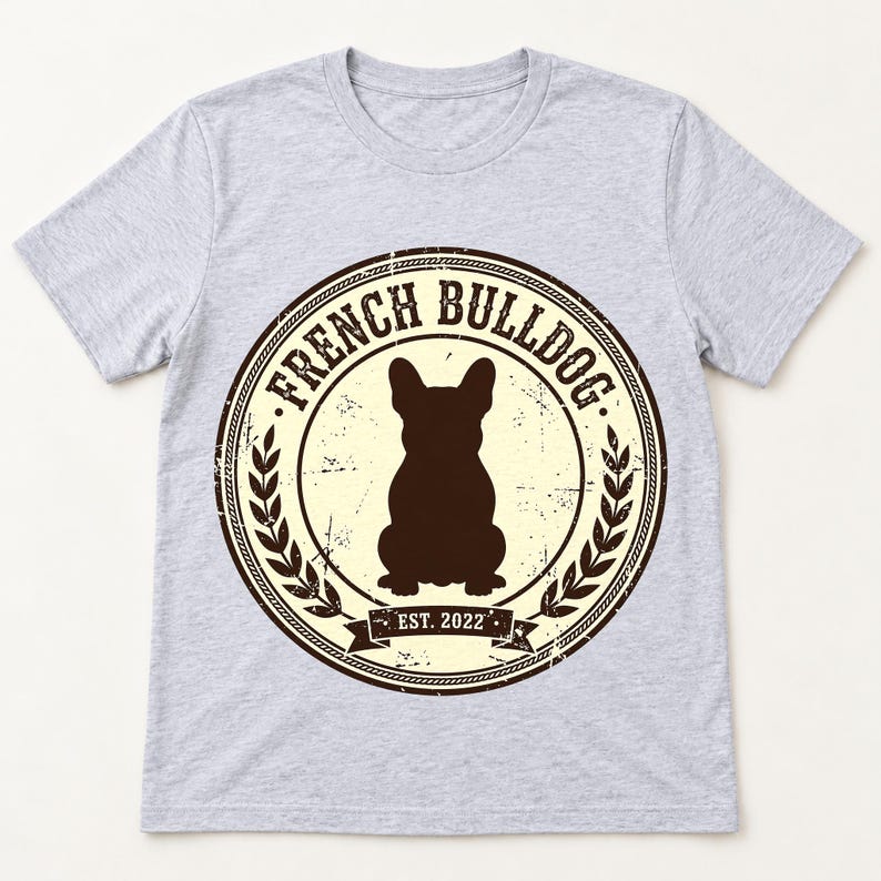 Frenchie Badge shirt — flat lay