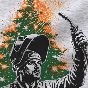 Merry Weldmas Christmas shirt — design close-up