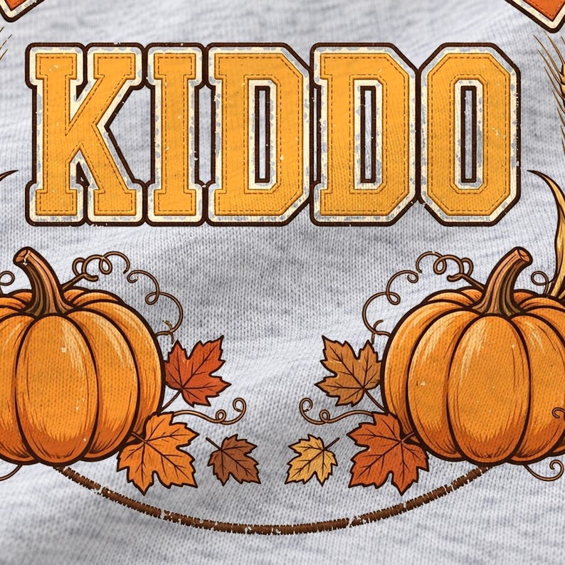 Thankful Kiddo Thanksgiving shirt — design close-up