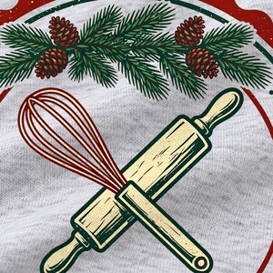 Christmas Baking Crew shirt — design close-up