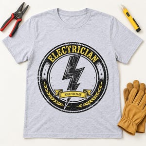 Electrician Badge shirt — lifestyle photo