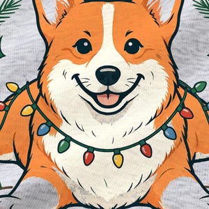 Merry Corgmas Christmas shirt — design close-up