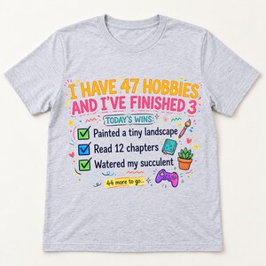 47 Hobbies shirt — flat lay