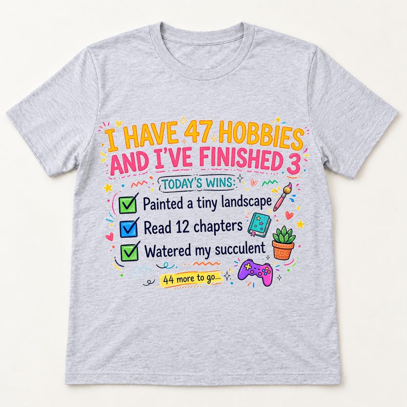 47 Hobbies shirt — flat lay