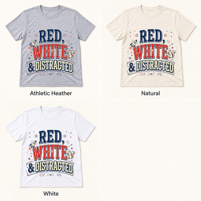 Red White and Distracted shirt — color options