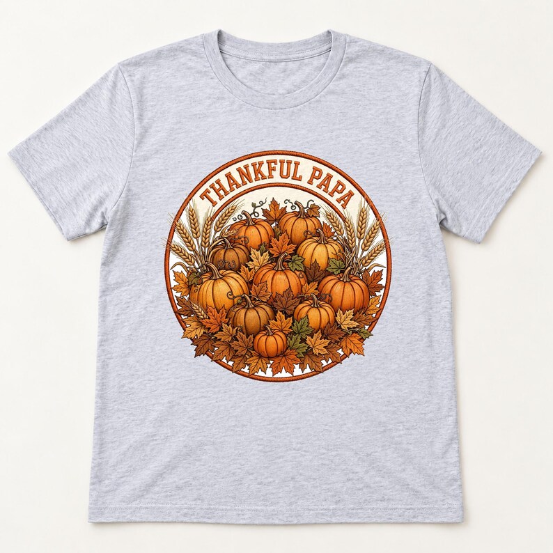 Thankful Papa Thanksgiving shirt — flat lay