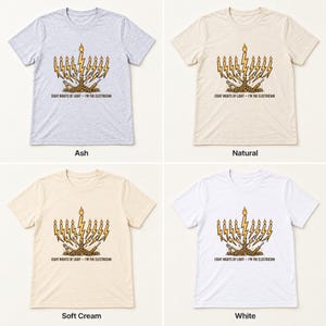 Eight Nights of Light Hanukkah shirt — color options