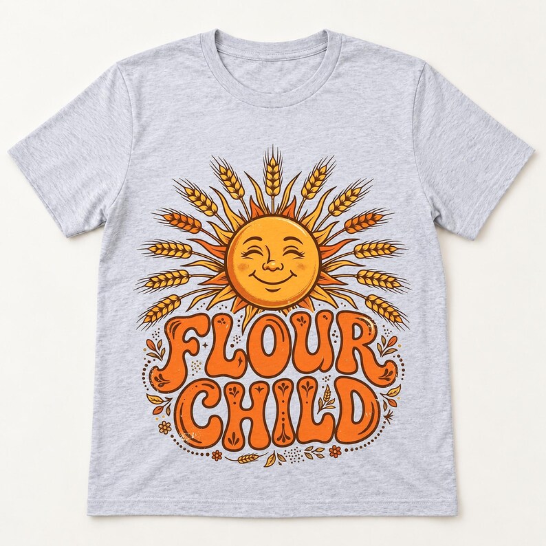Flour Child shirt — flat lay