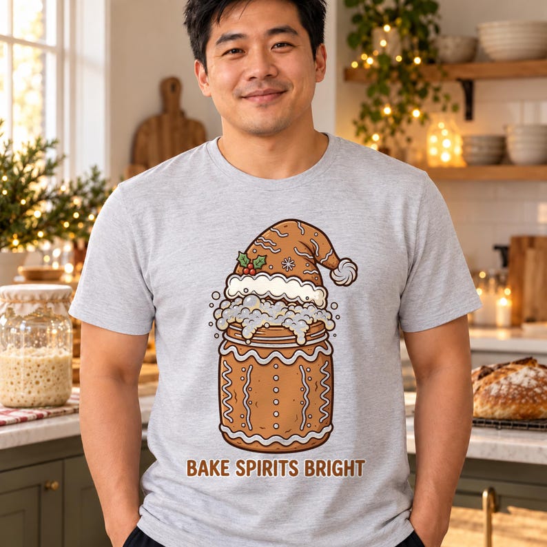 Bake Spirits Bright Christmas shirt — worn by model