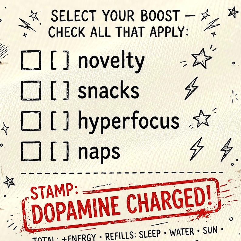 Dopamine Menu shirt — design close-up