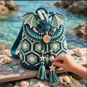 Crochet Dragon Backpack Pattern, Fantasy Dragon Bag Tutorial, Amigurumi Dragon Backpack, Crochet Animal Bag, DIY Crochet Pattern