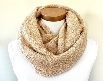 Beige Sweater Knit Infinity Scarf