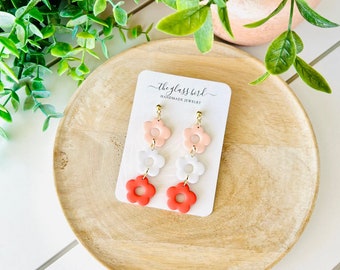 Flower Chain Polymer Clay Earrings