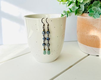 Blue + Green Stone Earrings