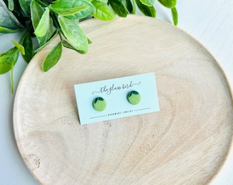 Lime Polymer Clay Stud Earrings - Whole Lime