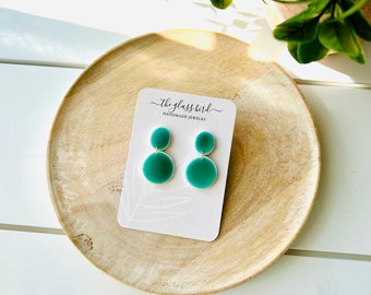 Speckled Green Polymer Clay Earrings