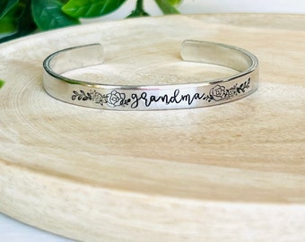 Grandma Metal Stamped Cuff Bracelet - Metal Bracelet Cuff