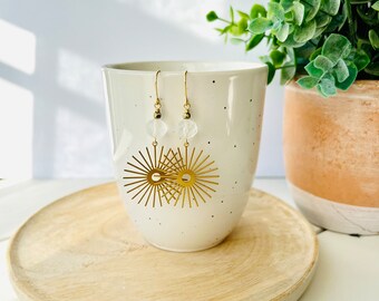 Glass Crystal with Brass Sunburst Earrings