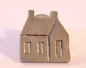 Pewter House Pin - Primitive Style - 1980s