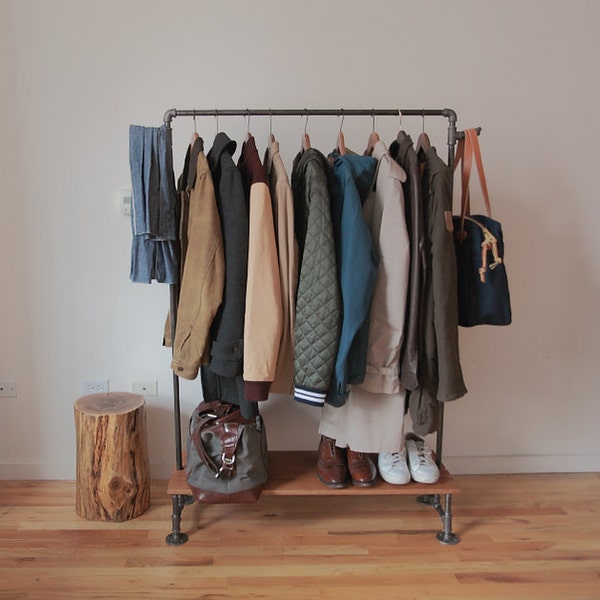 Artisan-Made Rustic / Industrial Clothing Rack (CANNOT SHIP)