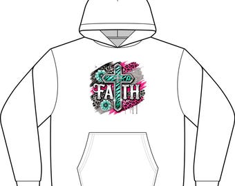 Faith Floral Cross Hoodie