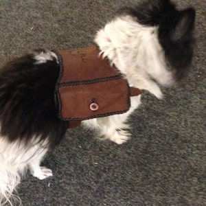 sacs à dos de chien - sacoches de chien à la main personnalisée lacée en daim