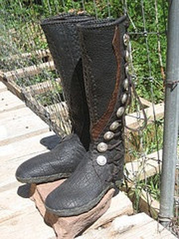 topstitched tall leather boots