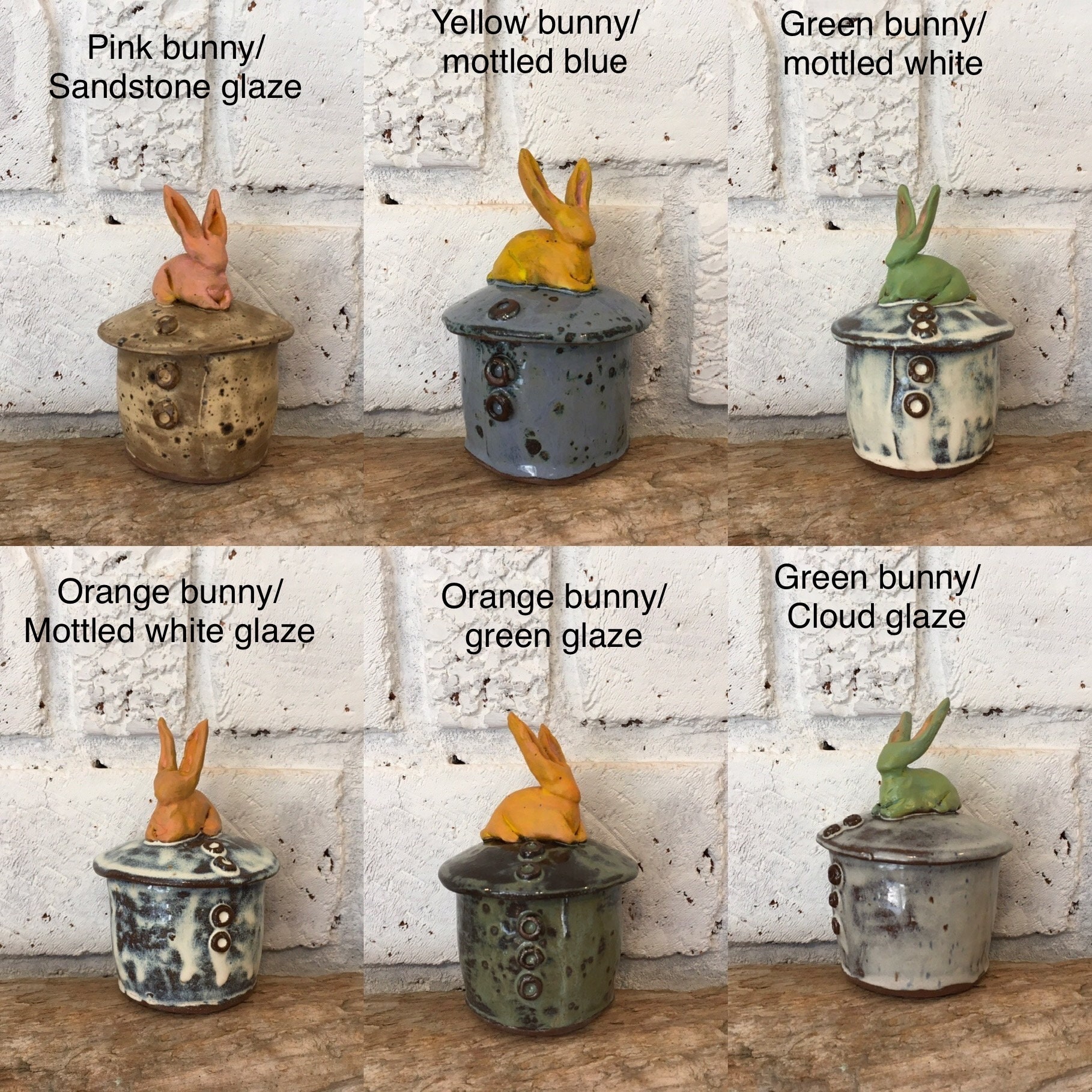 Handmade Pottery Bunny Pot: Lidded Stoneware Jar, Salt Cellar - Etsy