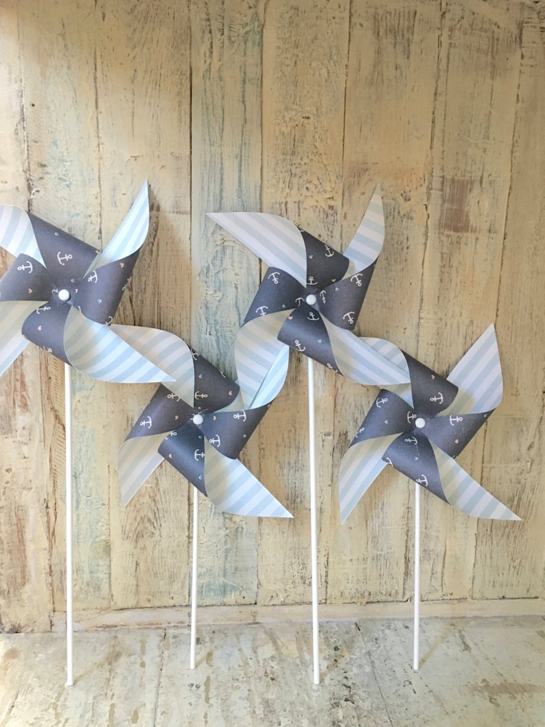 Nautical Bliss Pinwheels Set of 4