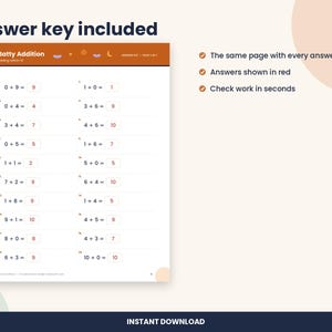 Halloween Addition Within 10 Worksheet, Kindergarten Math (PDF Download) image 3