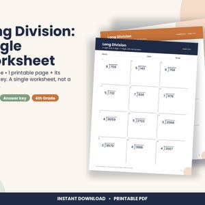 Arbeitsblatt zur schriftlichen Division mit Rest für die 4. Klasse (PDF-Download) Bild 1