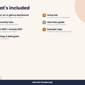 2027 Budget Planner Spreadsheet, Annual Budget with Monthly Tabs for Excel & Google Sheets image 6