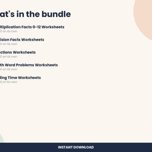 3rd Grade Math Worksheet Bundle, 5 Packs with Answer Keys (PDF Download) image 2