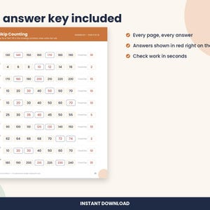 Skip Counting Worksheets, 1st and 2nd Grade, Count by 2s 5s 10s (PDF Download) image 3