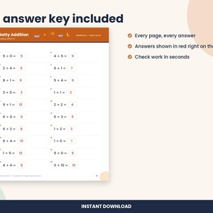 Halloween Math Worksheets, Kindergarten and 1st Grade Counting, Addition (PDF Download) image 3
