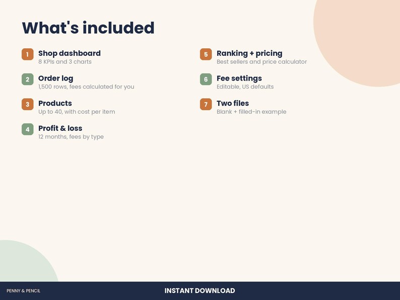 Etsy Seller Profit Tracker Spreadsheet, Fee Calculator for Excel & Google Sheets image 6