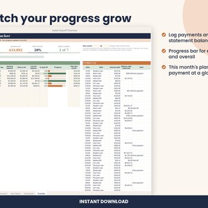 Debt Payoff Planner Spreadsheet, Snowball and Avalanche for Excel & Google Sheets image 5
