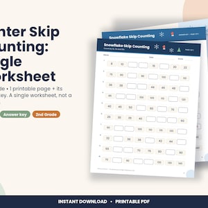 Christmas Skip Counting Worksheet, 2nd Grade Winter Math (PDF Download) 画像 1