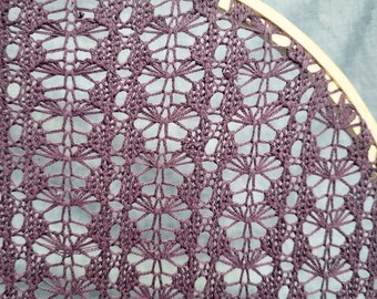 Lace Wall Hanging Embroidery Hoop Decor, Boho Wall Art, Light Purple 12 Inch Hoop