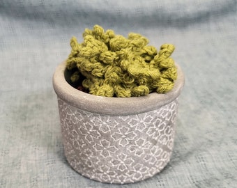 Crochet Succulent Made from Reclaimed Yarn, Faux Plant Decor