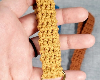 Crochet Key Chain Wristlet, Made with 100% Reclaimed Cotton Yarn