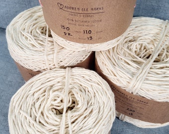 Cream 100% Reclaimed Cotton Yarn, DK Weight