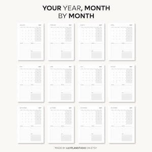 2027 Monthly Planner on One Page, Monthly Organizer, Monthly Agenda, Month at a Glance, Printable & Fillable, A4/A5/Letter/Half