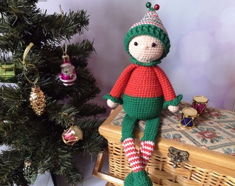Christmas Elf crochet pattern, DIY Christmas toy decoration,  PDF - Instant download