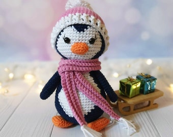Crochet Penguin Lulu Pattern, Christmas amigurumi penguin pattern, PDF-Instant download